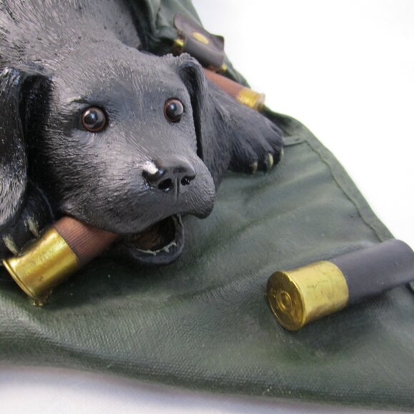 Ducks Unlimited Bradford Williams 2003 Black Lab Dog In Ammo Bag Statue 20" - Picture 3 of 15